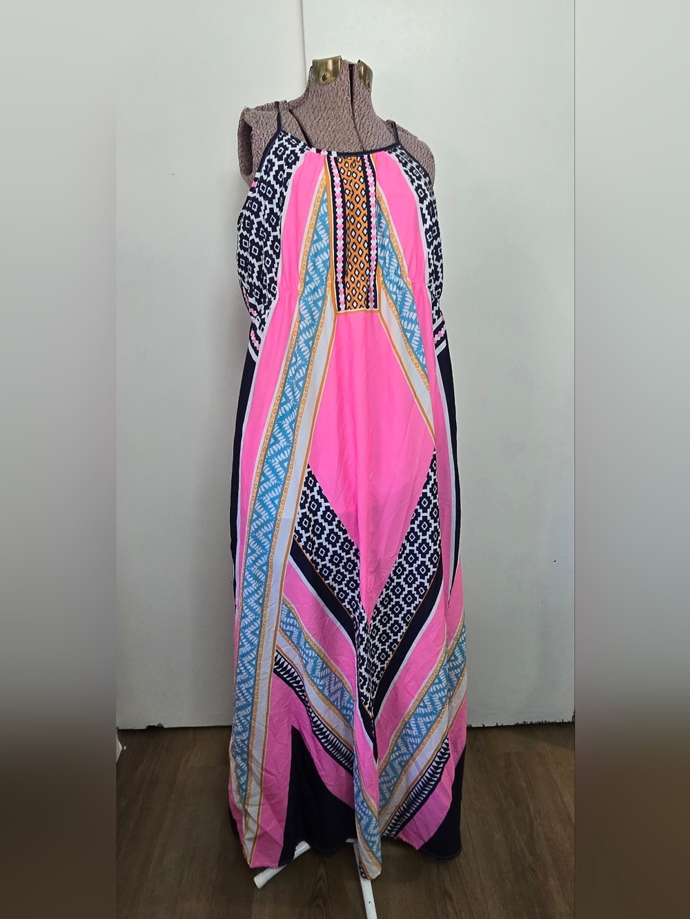 Arizona Jean Company Pink Multi-Pattern Maxi Dress